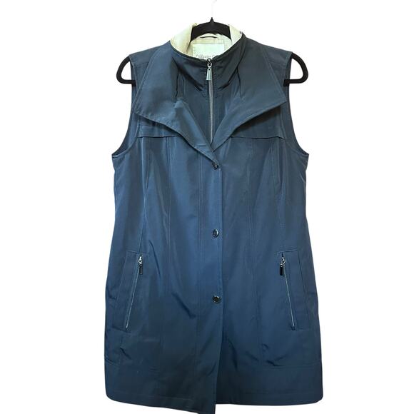 Coldwater Creek Women’s Sleeveless Long Vest Jacket Navy XS NWT $129 Gorpcore - Picture 3 of 10